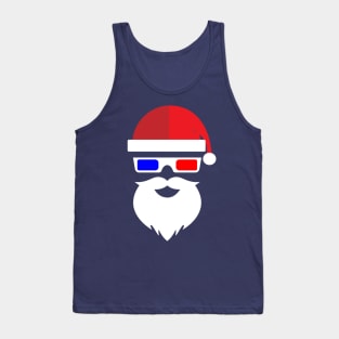 3d Glasses Santa Hat and Beard Shirt Tank Top